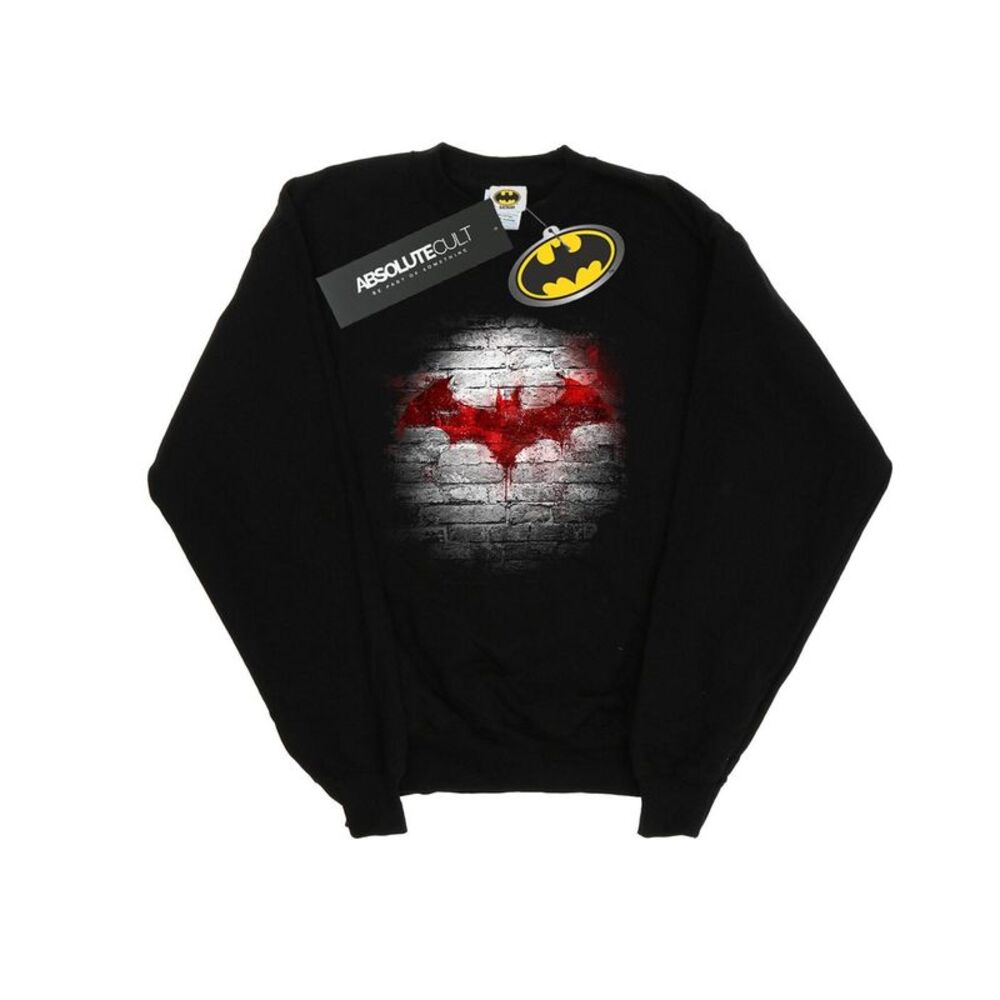 DC Comics Mens Batman Logo Wall Sweatshirt / Black